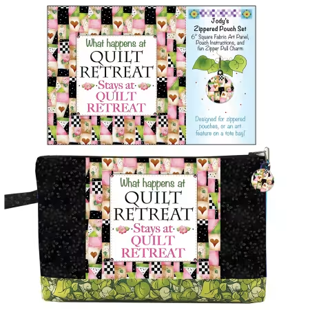 Quilt Retreat Sew Fun Pouch Set  Panel and Zipper Pull